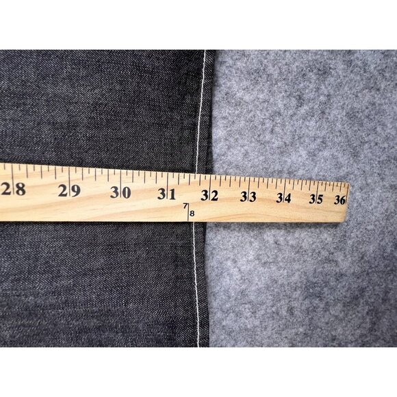 Gap Mens XL Black Denim Button-Up Shirt With Dual Chest Pockets & White Stitch - Picture 4 of 12